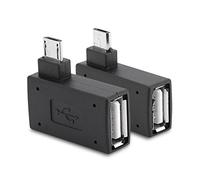Adattatori OTG Zerone da Micro USB 2.0 Maschio a Micro USB Femmina ad Angolo Retto (90°), Confezione da 2, Compatibili con Smartphone Android, Tablet e Dispositivi Micro USB