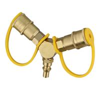 Adattatori per bombole di propano da 1/4 di pollice, splitter per linea di gas GPL, raccordo a T a 2 vie, Y - Qu