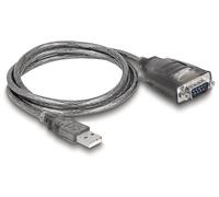 Adattatori per inversione del genere dei cavi DELOCK Adattatore USB 2.0 Tipo-A a 1 x Seriale RS-232 D-Sub 9 pin maschio con dadi con 3 x LED 1 m
