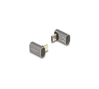 Adattatori per inversione del genere dei cavi DELOCK USB Adattatore 40 Gbps USB Type-C PD 3.0 100 W maschio per femmina con angolazione 8K 60 Hz metallo