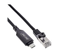InLine® Cavo adattatore di rete USB 3.2, USB-C a RJ45, Gigabit LAN, Cat.6, connessione Ethernet per notebook, tablet, switch, 5 m, 33381B