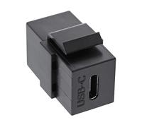 Adattatori per inversione del genere dei cavi INLINE InLine Inserto Snap-In USB 3.1 Type-C femmina/femmina, nero