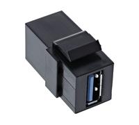 Adattatori per inversione del genere dei cavi INLINE InLine USB 3.0 Keystone Snap-In Insert, USB-A F/F, angolato nero