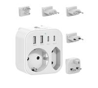 Adattatori per prese internazionali, prese da viaggio universali con USB C, Adattatori da viaggio per USA, UK, Europa, Italia, Svizzera
