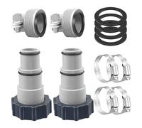 Adattatori per tubo da piscina da 3,8 cm a 3,2 cm, set di conversione con morsetti di sicurezza, perfetti per pompe a terra, accessori adattatori