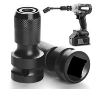 Adattatori Presa 1/2" Quadrato a 1/4" Esagonale, 2pcs Convertitore Mandrino a Rilascio Rapido 1/4" Femmina Presa Adattatori Chiave A Urto Convertitore di Prese Telescopiche