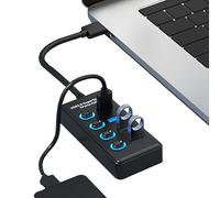 Adattatori USB per più dispositivi, hub USB per laptop, Espansore multiport con 4 interfacce splitter USB, Caricatore multiporta per laptop portatile Espander port per la casa
