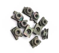 Adatto Fit For 10 pezzi 5 mm M5 auto moto scooter ATV ciclomotore e-bike copertura in plastica fermo in metallo clip tipo U verde militare