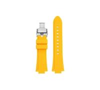 Adatto for Casio Edifice EFB-680 ECB-10PB/DP/YD/HR GST-B400 26x14mm 26x12mm Cinturino for orologio in silicone(Yellow-silver Folding buckle,14mm Convex)