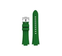 Adatto for Casio Edifice EFB-680 ECB-10PB/DP/YD/HR GST-B400 26x14mm 26x12mm Cinturino for orologio in silicone(Green-silver pin buckle,14mm Convex)
