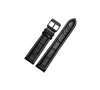 Adatto for Casio Swordfish Mdv107-1A MDV106-1A MDV-106 Efr539 1374 1375/ Seiko cinturino for orologio in pelle 20mm 22mm(Black white -black,20mm)