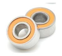 Adatto for cuscinetto CB S683RS (2 pezzi) 3x7x3 mm ABEC-7 cuscinetti a sfera elettrici ibridi in ceramica in acciaio inossidabile con guarnizione arancione