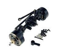 Adatto for MJX 1/18 H18P RC Auto Modifica in Metallo aggiornamento Gruppo assale Anteriore con contrappeso e Set di Bracci servo rinforzati(Zwart)