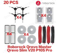 Adatto for Roborock Qrevo Master, Qrevo Slim, V20, P10S Pro Parti Rullo principale Spazzola laterale Copertura Filtro Panno for mocio Staffa Sacchetto for la polvere(Dark Khaki)
