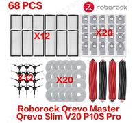 Adatto for Roborock Qrevo Master, Qrevo Slim, V20, P10S Pro Parti Rullo principale Spazzola laterale Copertura Filtro Panno for mocio Staffa Sacchetto for la polvere(Light Grey)