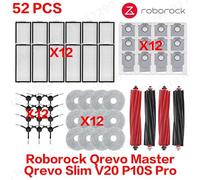 Adatto for Roborock Qrevo Master, Qrevo Slim, V20, P10S Pro Parti Rullo principale Spazzola laterale Copertura Filtro Panno for mocio Staffa Sacchetto for la polvere(Light green)