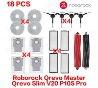 Adatto for Roborock Qrevo Master, Qrevo Slim, V20, P10S Pro Parti Rullo principale Spazzola laterale Copertura Filtro Panno for mocio Staffa Sacchetto for la polvere(Army green)
