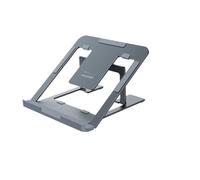 Adatto for supporto for computer da 10-15,6 pollici mini supporto for laptop pieghevole portatile in lega di alluminio argento(Black)