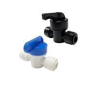 Adatto for tubo da 1/4" 6,35 mm OD, rubinetto di intercettazione a sfera, raccordo rapido(WHITE_WITH CLIPS)
