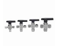 Adatto for tubo OD 3/4/6/8/10/12mm 1/8" 1/4" 3/8" 1/2" 304 raccordo a compressione in acciaio inox Tee 3 vie valvola a sfera di intercettazione 915 PSI PN 6.4(6mm)