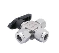 Adatto For Valvola A Sfera Di Compressione A L Con Attacco A T For Tubo Da 3/4/6/8/10/12-20 Mm, 1/8" 1/4" 3/8" 1/2" OD, Acciaio Inossidabile 304, Acqua, Gasolio.(18mm)