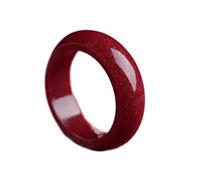 Adatto per anello di cinabro naturale ad alto contenuto per donne e uomini | Anello amuleto retrò con sabbia oro viola | Gioielli vegani per coppie, Inner diameter 19mm