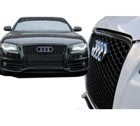 Adatto Per AUDI A4 B8 2009-12 Griglia A Rete Nera Lucida