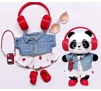 Adatto per bambole alla moda da 17 cm, vestiti, pantaloni, gonne, occhiali, cappelli, scarpe, accessori per auricolari (set da 6 pezzi con gonna a fragola)