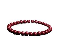 Adatto per braccialetto con perline rosse a forma di cuore cinabro da 6 mm, amuleto vintage di lusso per energia e benessere