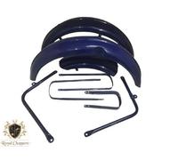 ADATTO PER BSA C10 C11 SET PARAFANGHI BLU ANTERIORI E POSTERIORI IN ACCIAIO...