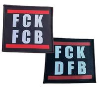 Adatto per FCK FCB & DFB - Set di 2 toppe da cucire o applicare con ferro da stiro | contro il ferro da stiro Fuck München Fuck München, antitedesco Football Bundle