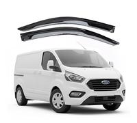 Adatto per: Ford Transit Custom 2013-2023 deflettori frangivento per finestrini - Set di 2 pezzi montaggio esterno, oscurati, deflettori adesivi premium per conducente e passeggero, riducono il rumore