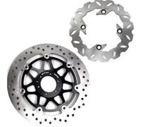 Adatto per HONDA HORNET 250 1997 CNC Moto Dischi freno anteriori e posteriori flottanti Rotori adatti per HORNET 250 97 Parti Rotori Freno Moto(Black Rear Silver)