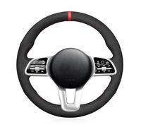 Adatto per Mercedes-Benz Classe A (W177/V177) 2018-2023, coprivolante cucito a mano, in pelle scamosciata nera