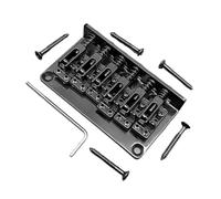Adatto per ponte per chitarra elettrica a sei corde Black Metal Hardtail Through Body Double Routing Ponte Chitarra Acustica Generico