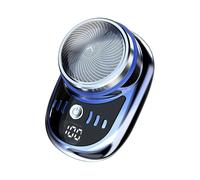 Adatto per rasoio elettrico da viaggio da uomo, ricaricabile tramite USB, con display digitale, per uso domestico e in auto (blu sfumato)