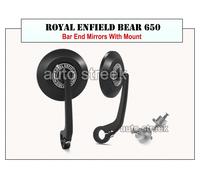 Adatto Per Royal Enfield Bear 650 "Specchio Nero A Fine Manubrio Con Supporto"