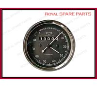 Adatto Per Royal Enfield BSA Smith Speedo 80MPH Faccia Nera