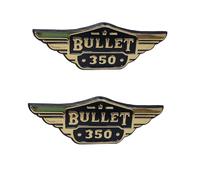 Adatto per Royal Enfield Bullet 350 Monogram Logo 3D Emblema in oro 2 pezzi