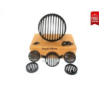 Adatto per Royal Enfield Classic 350 e 500 - Set griglia faro nera senza picco