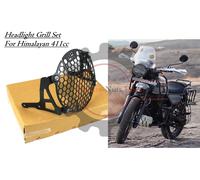 Adatto per Royal Enfield "Himalayan 411 BS4 Black Headlight Grill Set Round"