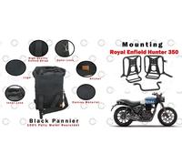Adatto per Royal Enfield "Hunter 350 Black Pannier Bag Pair with Mounting Rail"