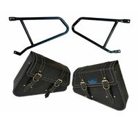 Per Royal Enfield Interceptor 650 CC Supporti E Borse Pannier Nere In Coppia GEC