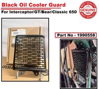 Adatto per Royal Enfield OEM Black Oil Cooler Guard Bear/Interceptor/GT/Class...