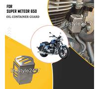 Adatto per Royal Enfield "Oil Container Guard Silver" Super Meteor 650