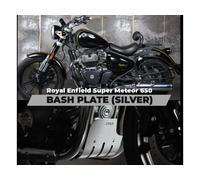 Adatto per Royal Enfield Super Meteor 650 Bash Plate Sumpguard argento