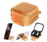 Adatto per Sam-sung Galaxy Buds 4 / 4Pro Guscio protettivo, custodia trasparente per auricolari con supporto, custodia morbida in PC, protezione completa (Arancia)