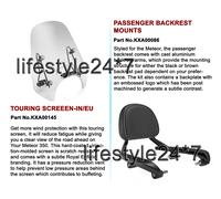 Adatto per schermo Royal Enfield Touring e schienale passeggero nero per Mete...