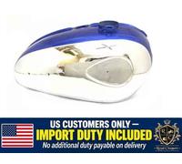 Adatto per serbatoio benzina Bsa A65 Thunderbolt Royal Star blu e cromato...