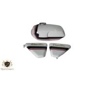 ADATTO PER SERBATOIO BENZINA NORTON COMMANDO ROADSTER VERNICIATO BIANCO CON P...